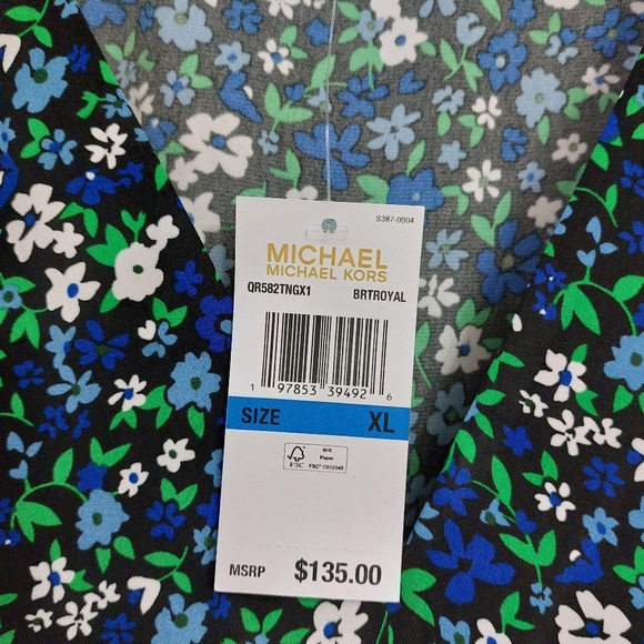 Michael Kors Blue Floral Dress XL NWT - Picture 3 of 4